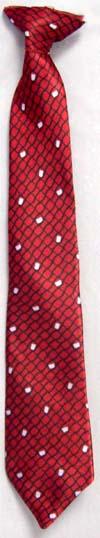 Boys Printed Neck Tie With Clip - Red Color image