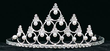 Rhinestones Tiara With Pearls & Rhinestones - ( # PS488) image