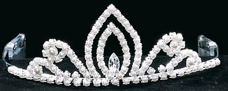 Rhinestones Tiara With Pearls & Rhinestones - ( # PS24B) image