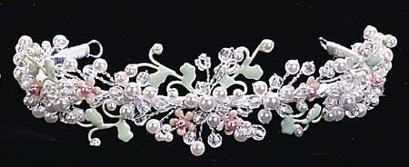 Rhinestones Tiara With Pearls ( # H1062) image