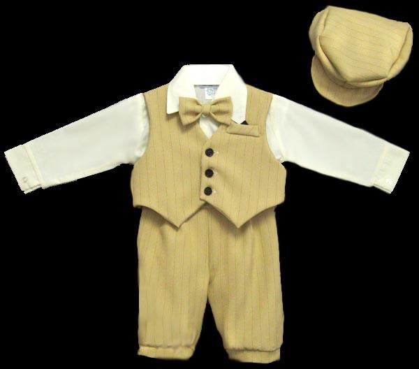 Boys 5Pc Knicker Sets - Dark Tan Color  (6-24 Mos) image
