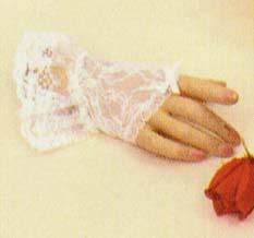 Fingerless Lace Gloves - For Women. Wrist Length   ( # 388F/L2BL) image