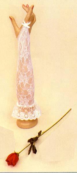 Fingerless Lace Gloves  - For Women. Elbow Length. ( # 388F/L8BL) image
