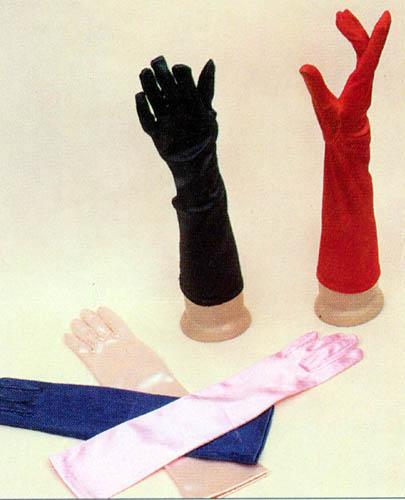 Color Satin Gloves - For Women. Above Elbow. (# 701-12BL) image