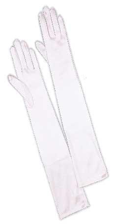 White  Satin Gloves - For Women. Above Elbow Length  ( #701-12BL) image