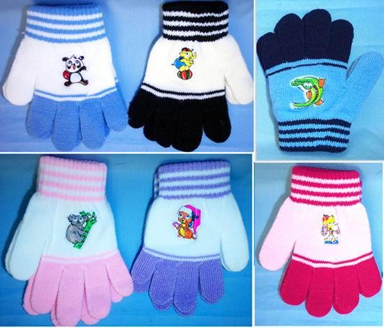 Kids  Magic  Gloves  In Stripes - With Moving Eyes  (M173-WG3173) image