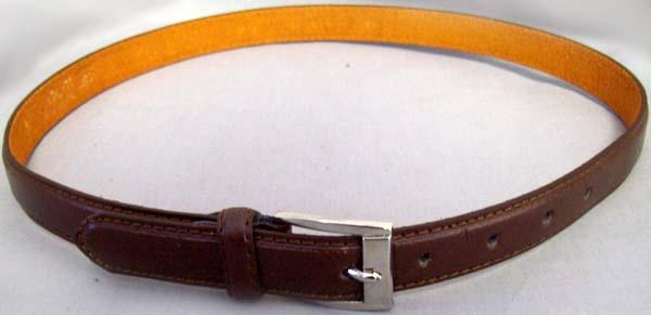 Boys Faux Leather Dress Belt - Brown Color image