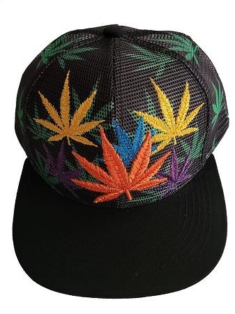 Premium Marijuana Snap Back Trucker  Baseball Caps Color Leaves image