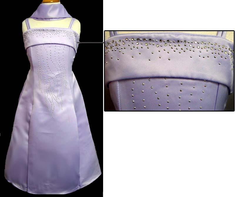 "Evana III" Big Girls Party Dress With Scarf - Sizes: 16-20 - Lav image