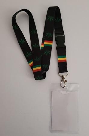 Marijuana Weed Pot Color Lan Yard With Picture ID- 31 Inches Long image