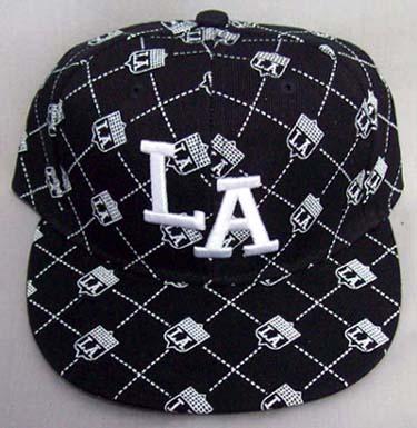 "Los Angeles" Flat Brim Embroidered  Fitted Caps image