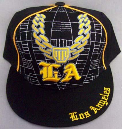 "Los Angeles"  Flat Brim Embroidered Fittted Caps image