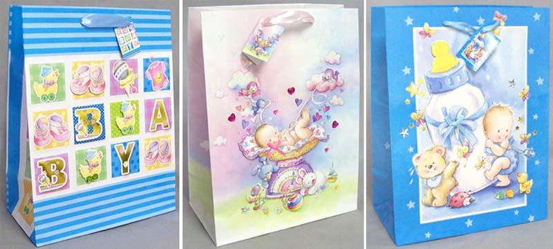 Designer Style Gift Bags With Pop Outs Appl- Baby Shower (Medium) image