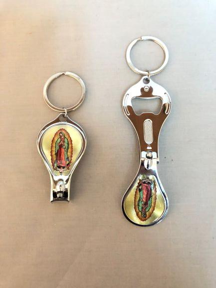 Guadalupe Metal Key Chain, Nail Clipper  & Bottle Opener Combo image