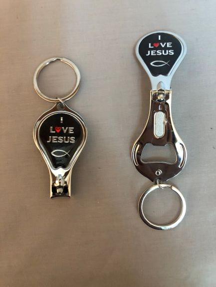 I Love Jesus Metal Christian 3 In Metal Key Chains (75739-240) image