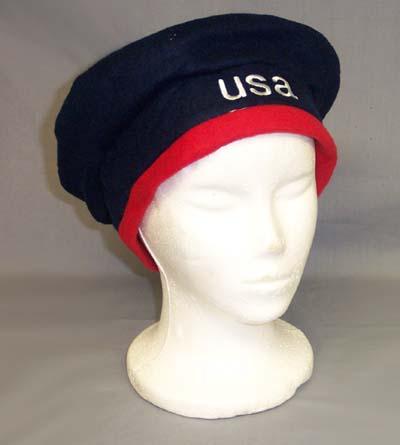USA -  Winter Caps Berets For Adults - Embroidered image