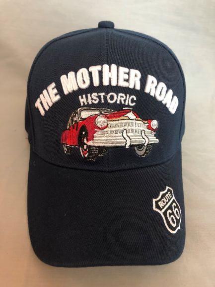 *  Route 66 The Mother Road Baseball Cap Red Car  - Navy Color (7508-122N) image