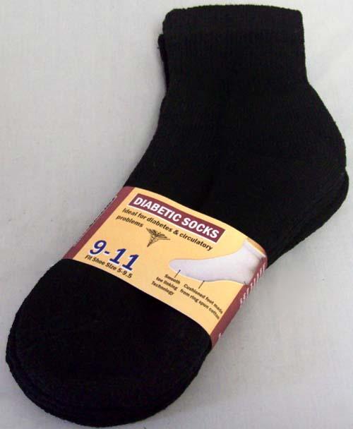 Diabetic Socks For Adults - Black Color - Size: 9-11  (1013B) image