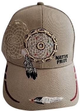 * Dream Catcher & Feathers Native Pride Cap Embroidered - Khaki (Capnp643k) image