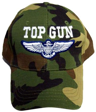 Top Gun Military  Baseball Caps  Embroidered - Green Camo image
