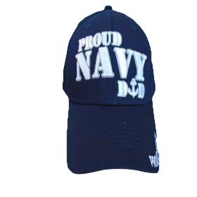 Proud Navy Embroidered Military Baseball Caps - Navy Color image