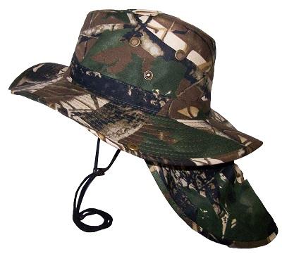 Safari Hats With Neck Cover - Green Camo Color image