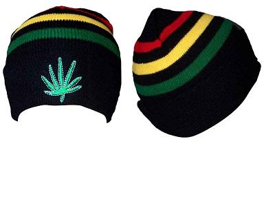Marijuana Weed Cannabis Beanies Knitted   Winter Caps image