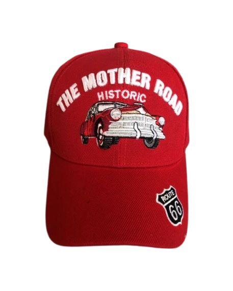 * Route 66 The Mother Road Baseball Cap Red Car - Red Color (7508-122R) image