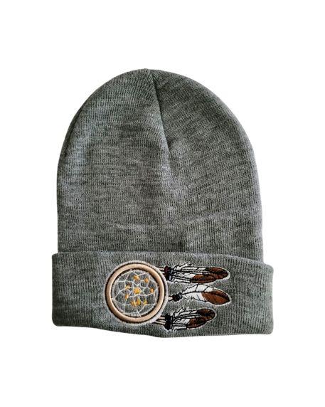 Dream Catcher Embroidered Beanies - Grey Color image