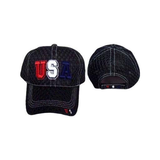 "USA"   Mesh Denim Baseball Caps Embroidered image
