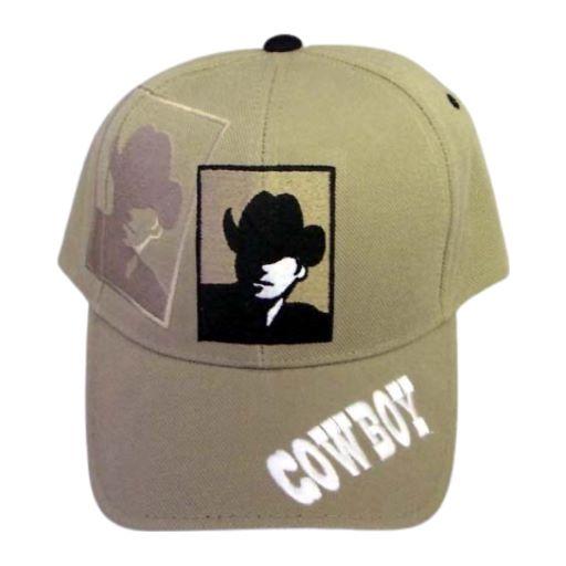 Cow Boy .... Rodeo Embroidered Baseball Cap Khaki Color image