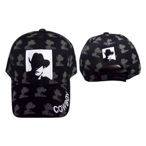 Cowboy -  Embroidered Baseball Caps - Black Color image