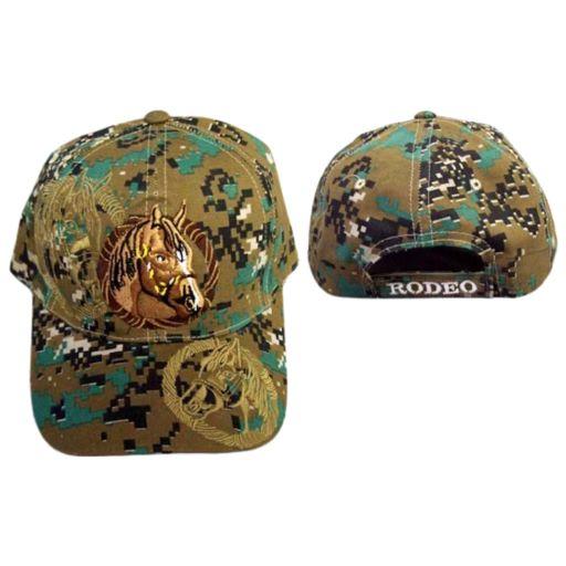 Rodeo - Horse  Embroidered Baseball Camouflage Caps With Shadow image