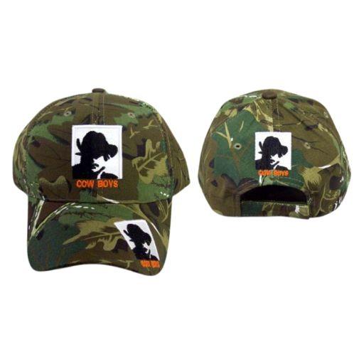 Cow Boys  Rodeo Embroidered  Baseball Caps - Green Camo image