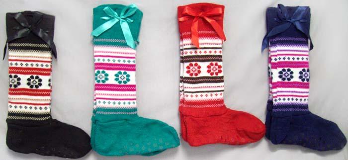 Winter Boot Socks For Girls Knitted -  Size: Large  ( # WF1150) image