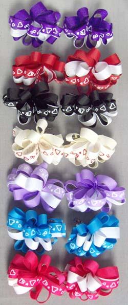 Girls Hand-Made Hairbows - Hearts image
