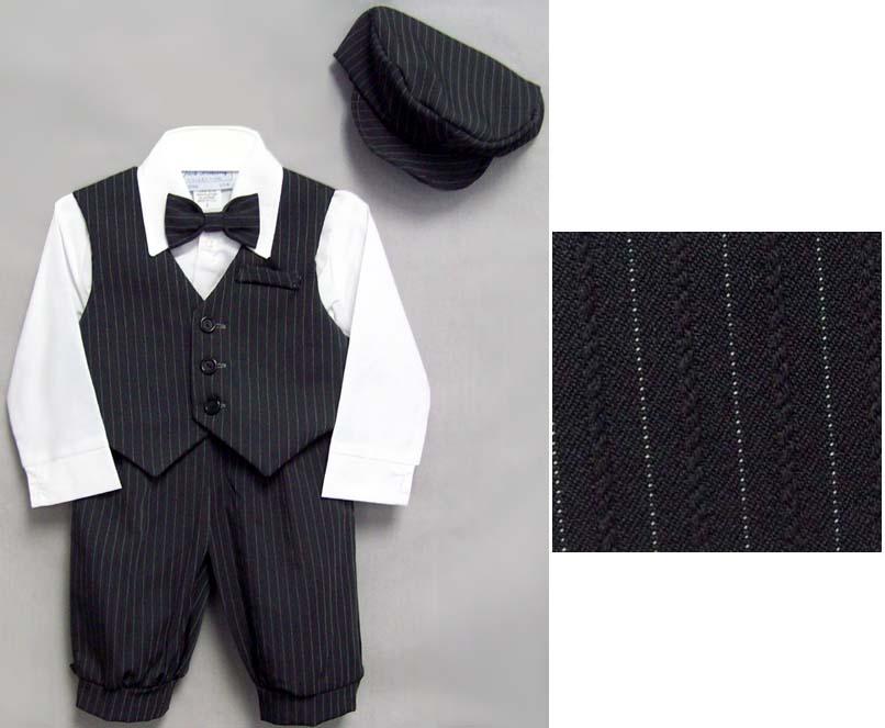 Boys 5Pc Pin-Striped Knicker Set - Charcoal Grey (2T-4T) image
