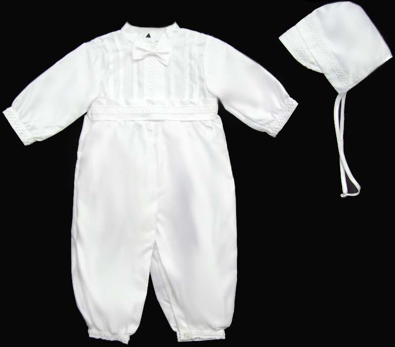 Boys 2Pc Christening Long Jumper & Bonnet  Sets (6-24 Mos) image