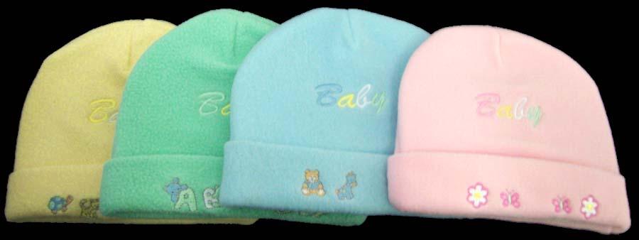 Embroidered Winter Caps -  Baby Beanies - Bonnets For New Borns image