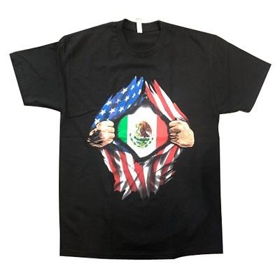 Mexican At Heart Mexican Screen Printed Cotton T-Shirts image