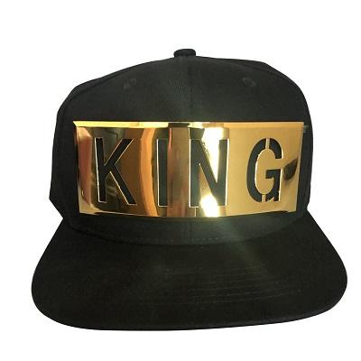 KING Flat Brim Baseball Cap With Gold Metal Lettering image