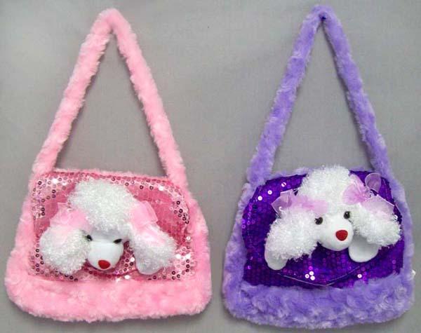 Girls Handbags  Plush Sequined Puppy Handbags ( #  CT9540) image