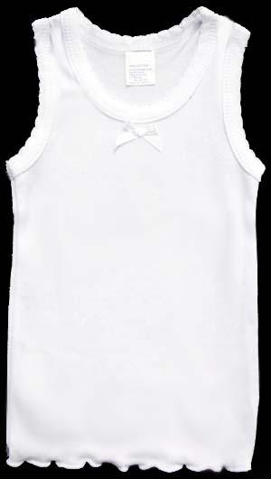 Girls Sleeveless Tops -  Solid  White   - Sizes: 4-6 ( # 4003) image