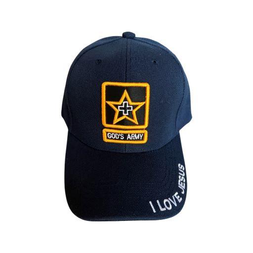 God's Army Christian Baseball Cap Embroidered - Navy Color image
