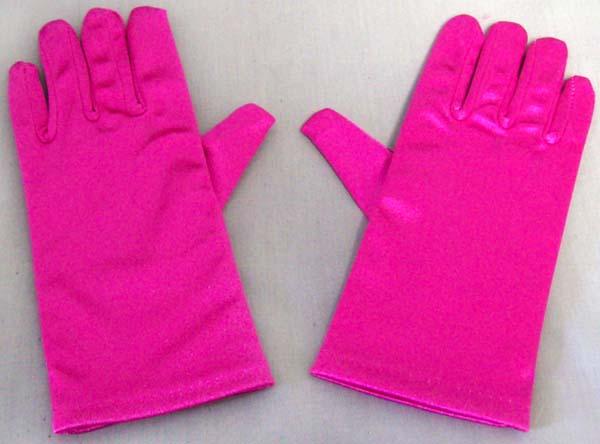 Girls Satin Gloves In Color - Fuchsia   ( # 701G-2BL) image