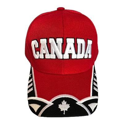 Canada Country Embroidered Baseball Caps - Red Color image