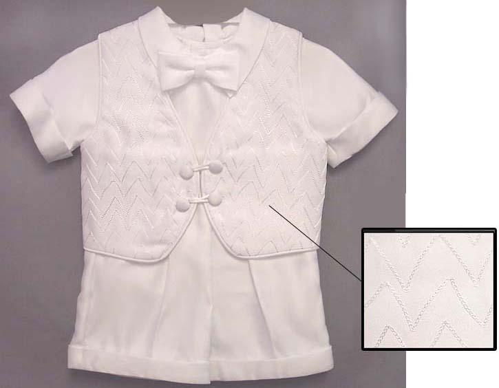 Boys Formal White Short Set - (Sizes: 9 -24 Mos) image