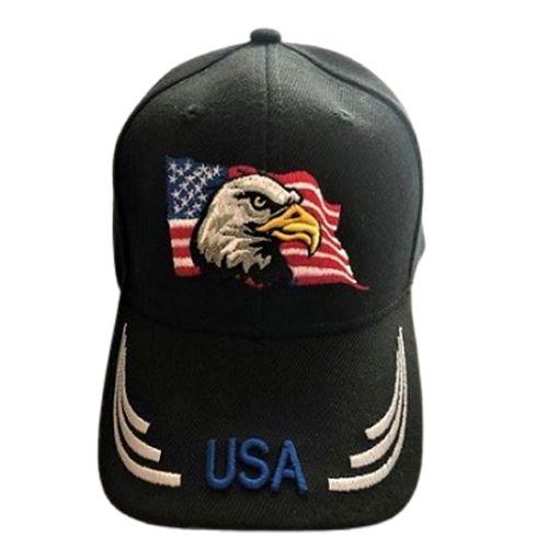 USA Eagle & US Flag Embroidered Baseball Caps - Kids Size image