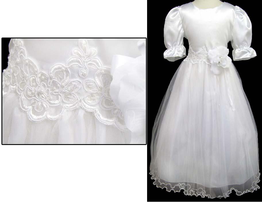 "Fabiana"   Flower  Girl  Gown  - White Color  ( Sizes: 8-16) image