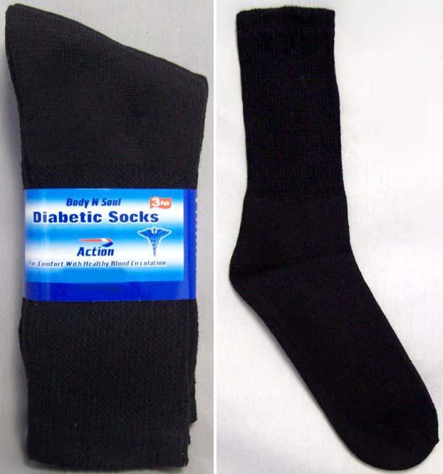 "Body N Soul" Diabetic Socks For Adults - Black Color (# 6800B) image